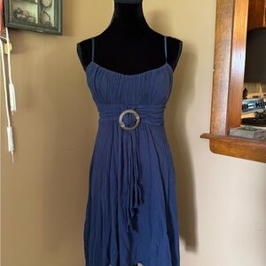 Ruby Rox Navy Midi Dress with Belted Ring